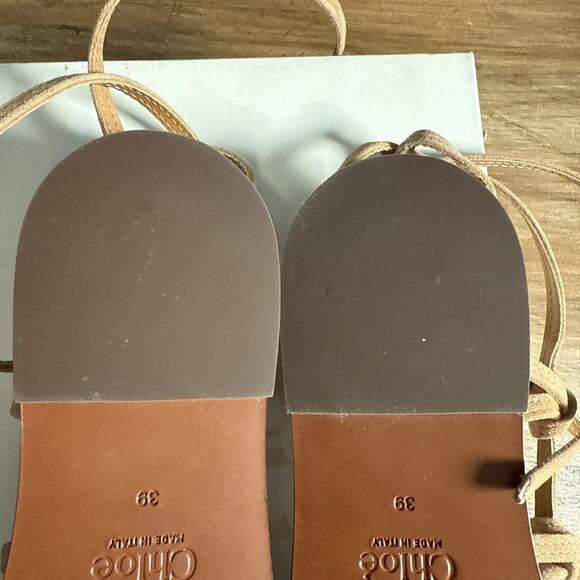 Chloe Women's Uma Flat Sandals Brick Brown, EU39 US8.5 MSRP 875 - Picture 6 of 10